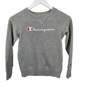 Champion Kids Medium Crewneck Sweatshirt Gray Long Sleeve Pullover / B14